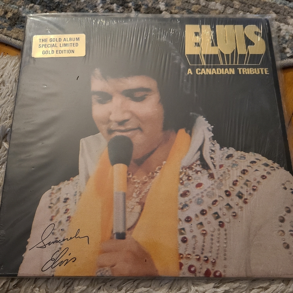 Elvis Presley A Canadian Tribute. Vintage record album.  Gold vinyl. VGUC